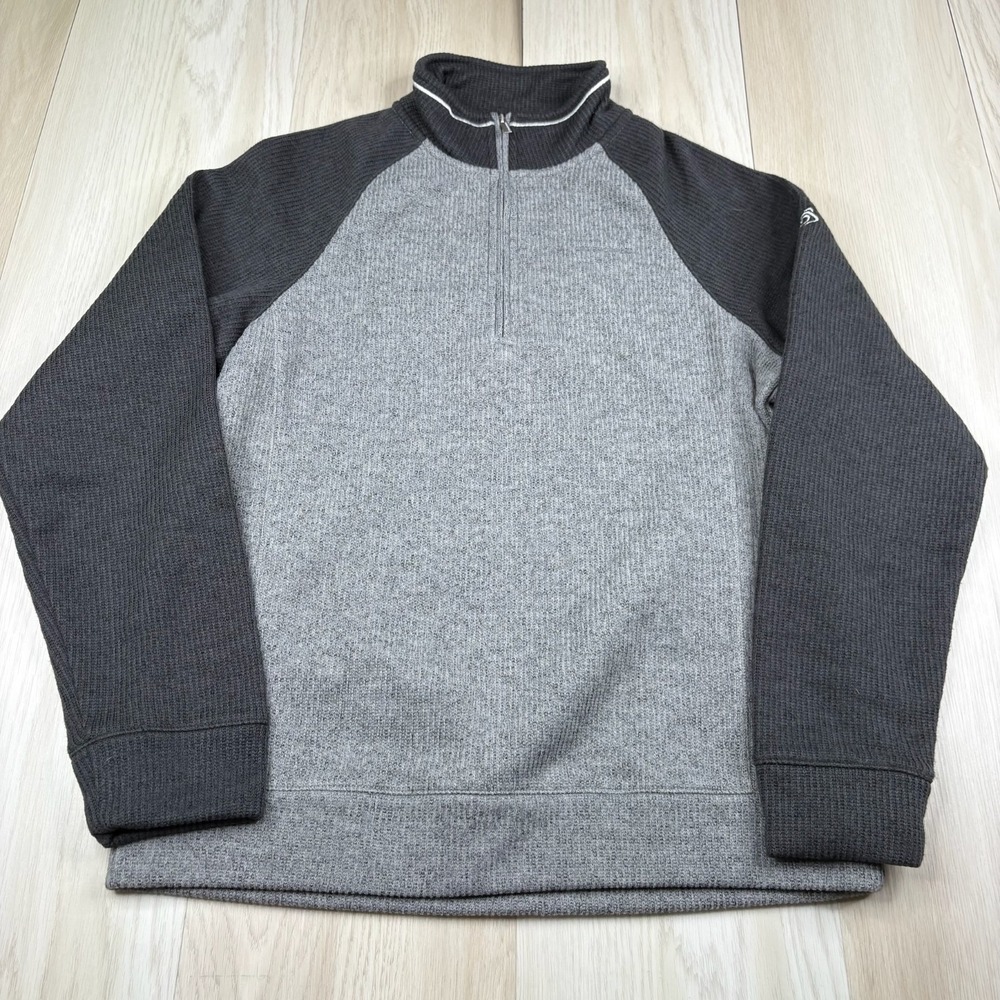 Craghoppers Mens Gray Black Norton Half Zip Fleece Pullover Sweatshirt Size M